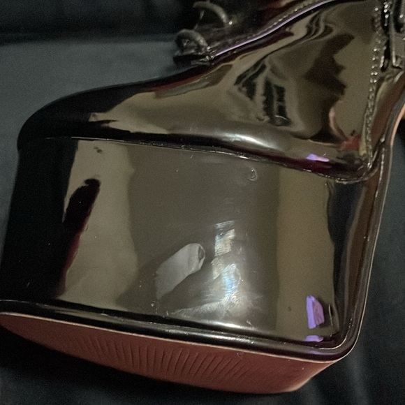 Hedy Lemon drop by privileged lace up patent glossy black chunky platform boots - Picture 15 of 16